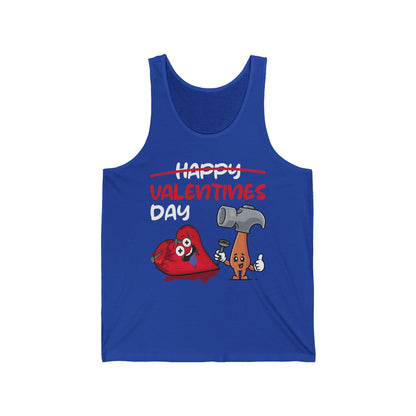 Funny Anti Valentines Day Gift Carpentor Cupid Heart Hammer Nails Tank Top For Men Women Tank Top