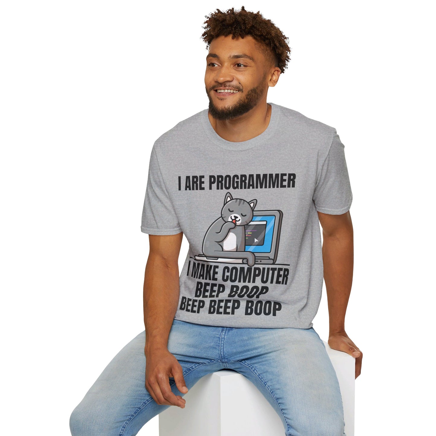 Funny I Are Programmer I Make Computer Beep Boop Cute Cat T-Shirt For Men Women T-Shirt