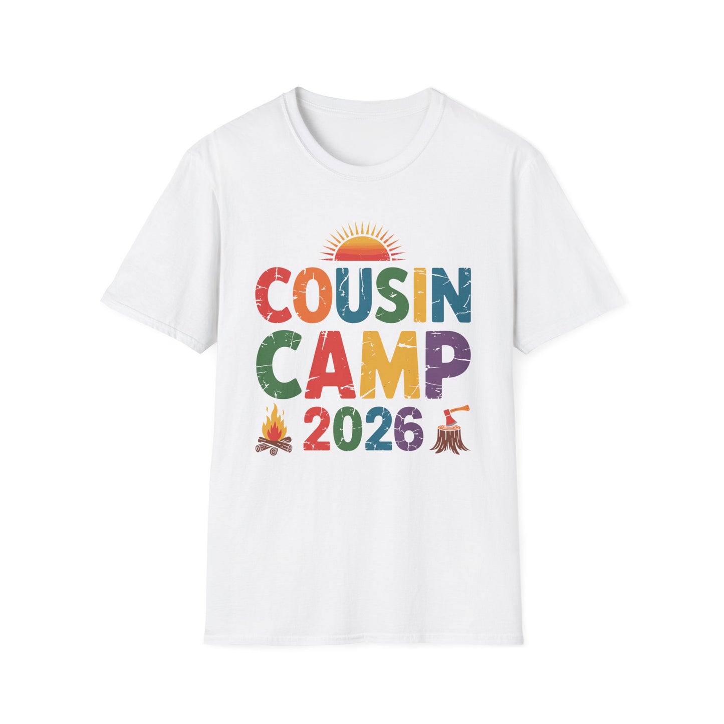 Cousin Camp 2026 Camping Campfire Summer Vacation Family T-Shirt