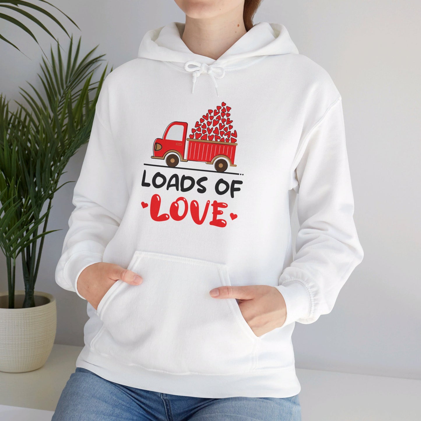 Funny Loads of Love Tractor Cute Valentines Day Truck Hoodie