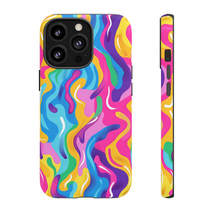 Rainbow Splash Pattern iPhone iPhone 13 14 15 16 Pro Max Plus Case Wireless Charging Compatible Tough Cases Protection, Magnetic Phone Case for iPhone Classic Series