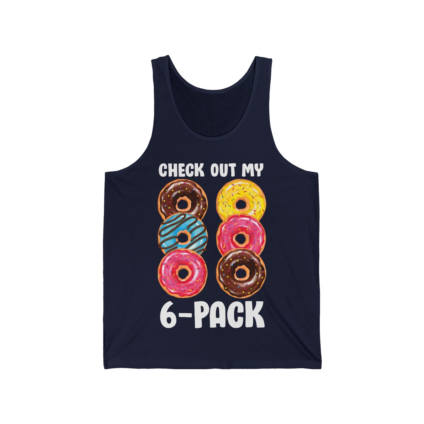 Funny Check Out My Six Pack Donut Gym Foodie Tank Tops