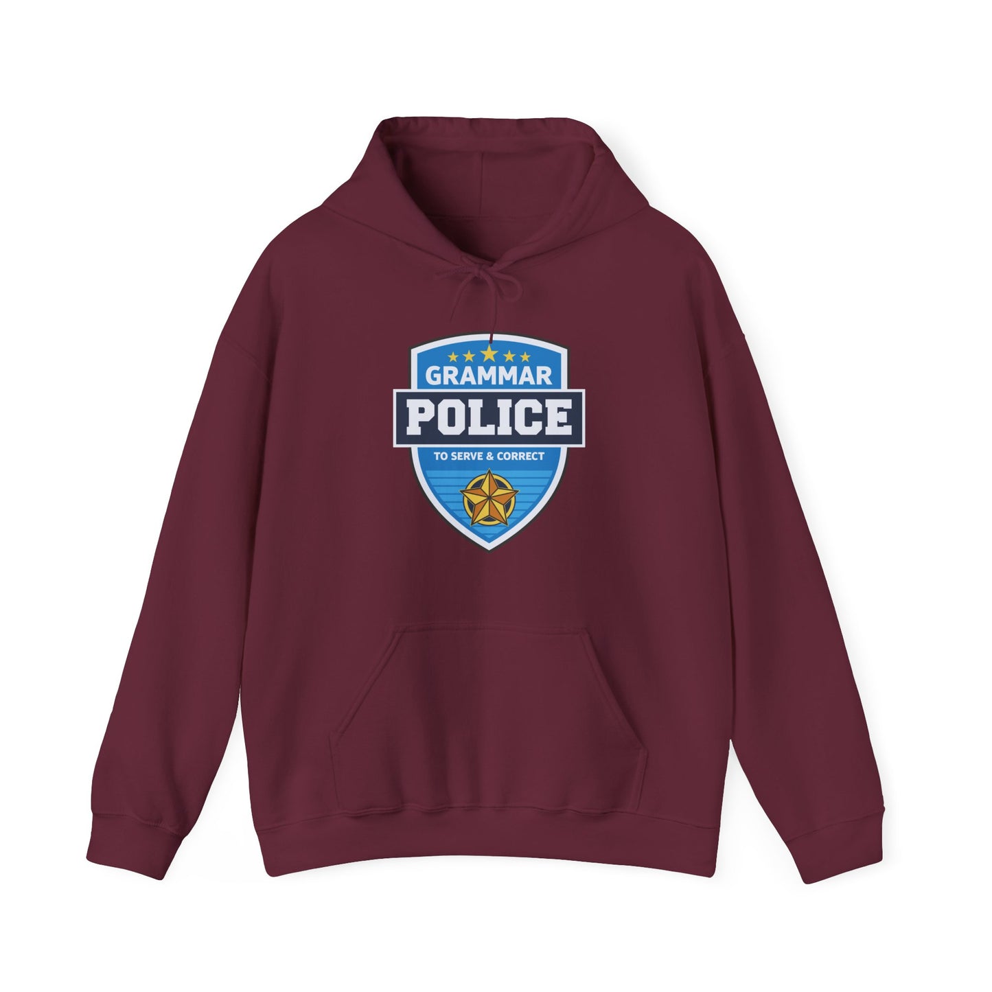 Grammar Police Badge To Serve and Correct Teacher Student Hoodie For Men Women