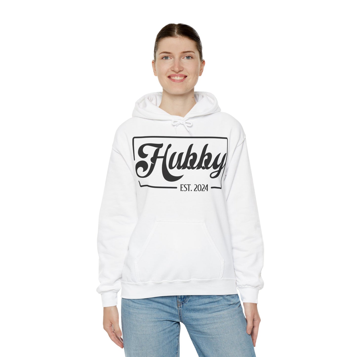 Hubby Est 2024 Just Married Honeymoon Wedding Couples Hoodie For Men Hoodie