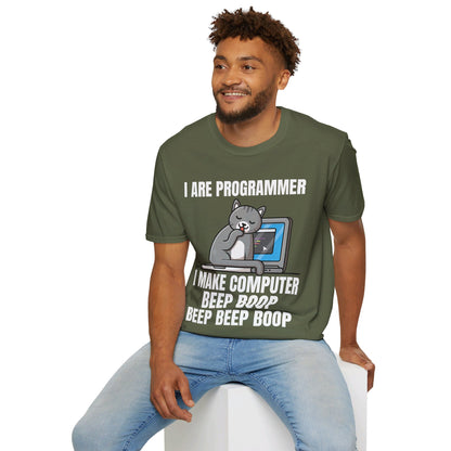 Funny I Are Programmer I Make Computer Beep Boop Cute Cat T-Shirt For Men Women T-Shirt