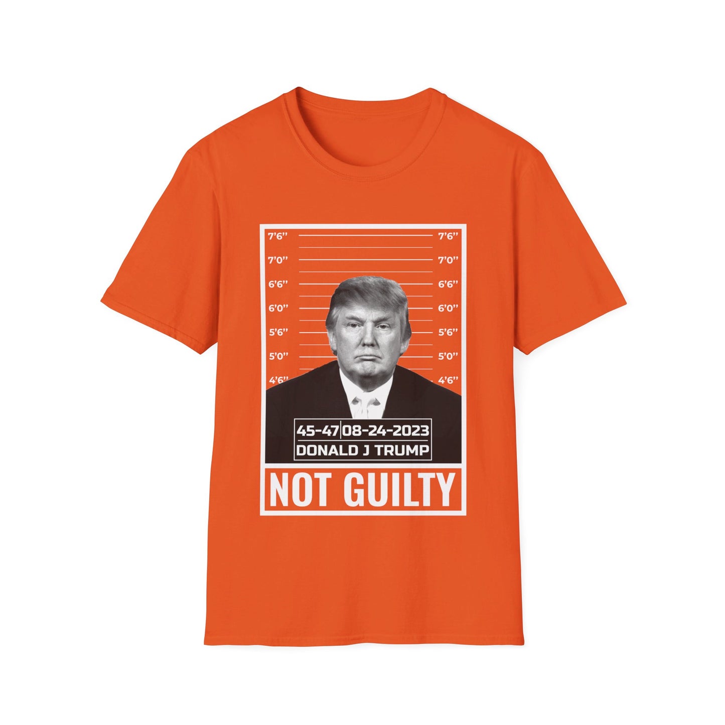 Donald Trump Police Mugshot Not Guilty President Legend 45 47 T-Shirt For Men Women