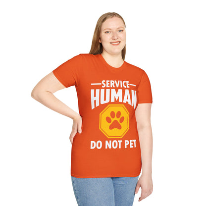 Funny Service Human Do Not Pet Dog Lover T-Shirt Men Women