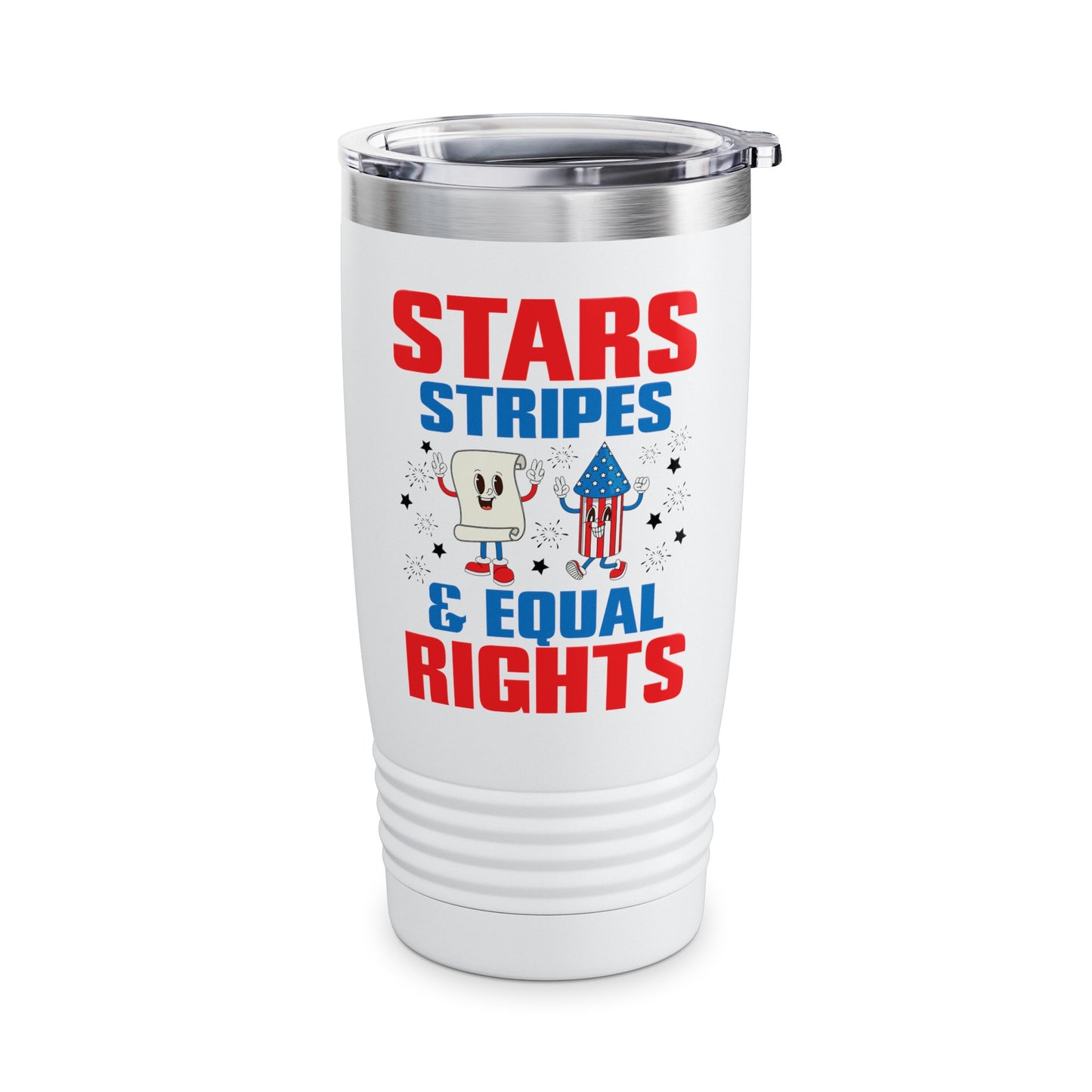 Stars Stripes & Equal Rights 4th Of July Retro Groovy Tumbler For Men Women Tumbler