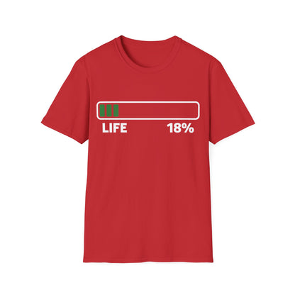 Funny Loading Bar 18% 18th Birthday Gift T-Shirt, Customize the 18 With Your Age  Personalized T-shirt Men Women Kids