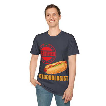 Certified Hotdogologist Hotdog Cool Sausage Hot Dog Lover T-Shirt For Men Women T-Shirt