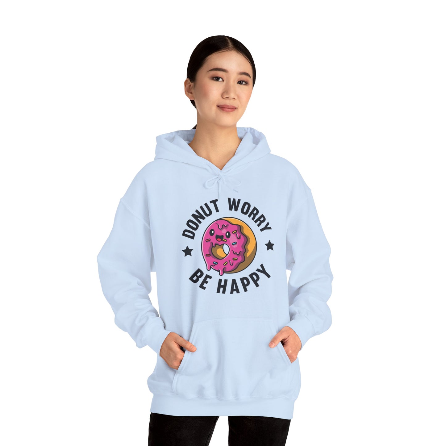 Funny Donut Worry Be Happy Foodie Donut Lovers Hoodie For Men Women Hoodie