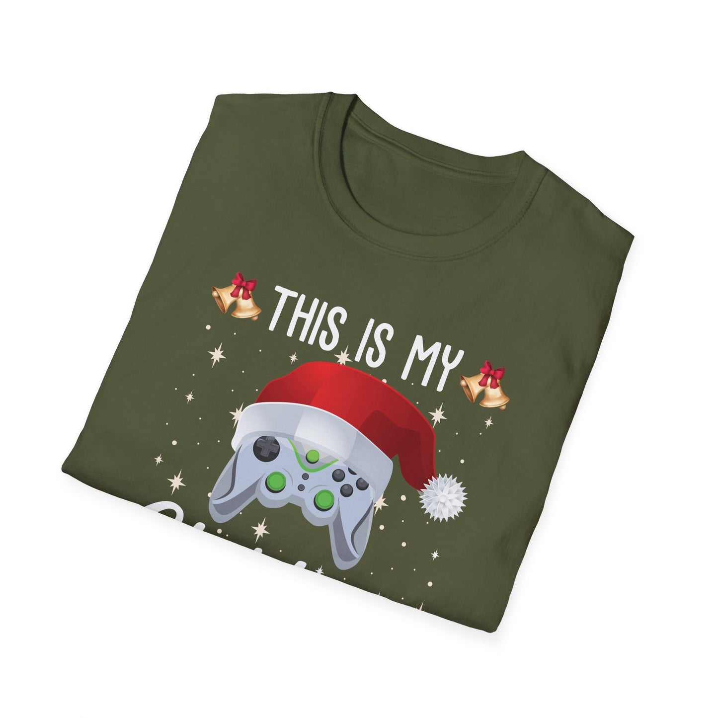 Funny This Is My Christmas Pajama Santa Hat Gamer Video Game Gaming T-Shirt