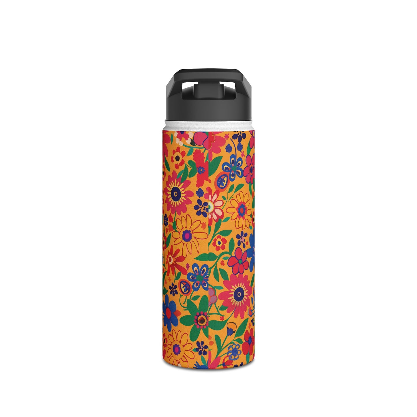 Fiesta Fiesta Vibrant Pattern Stainless Steel Water Bottle with Twist-on Lid and Double-Wall Vacuum Insulation