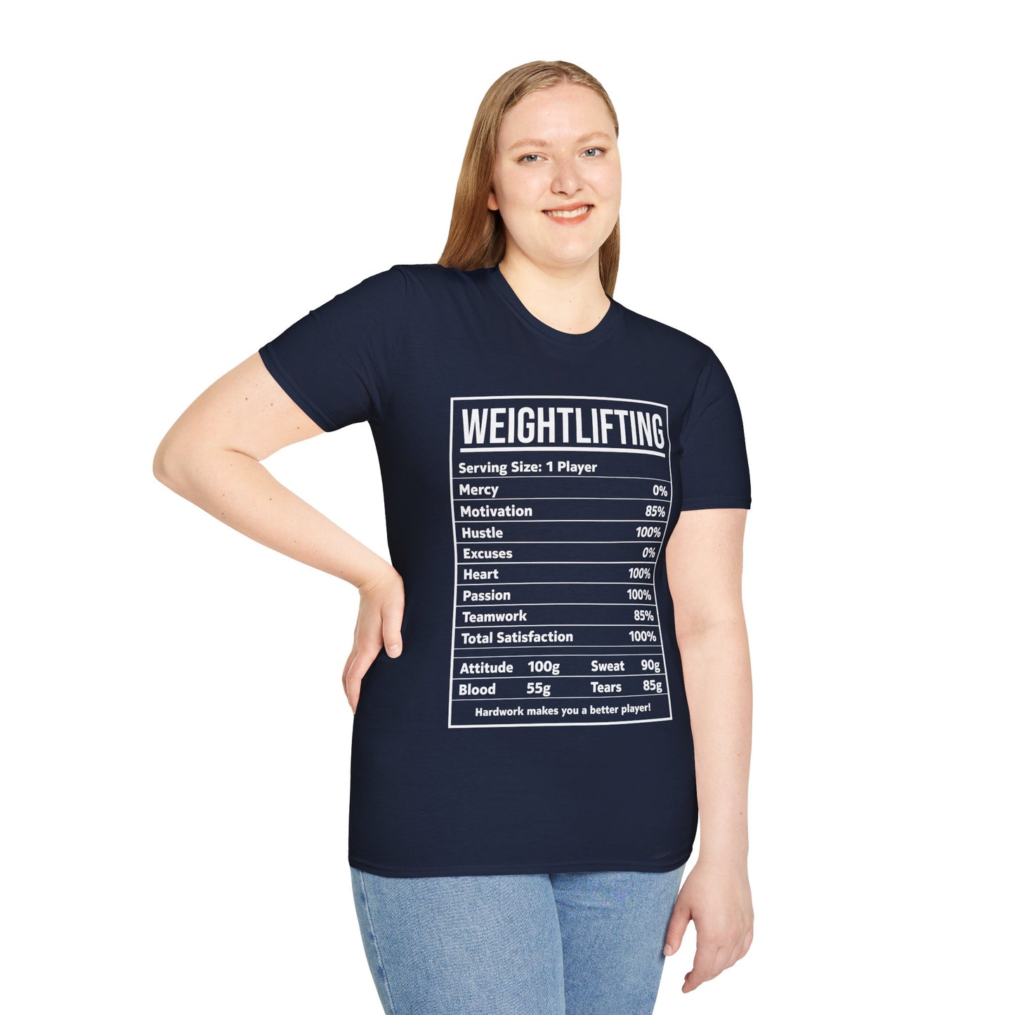 Funny Weightlifting Nutrition Facts Bodybuilding T-Shirt Men Women