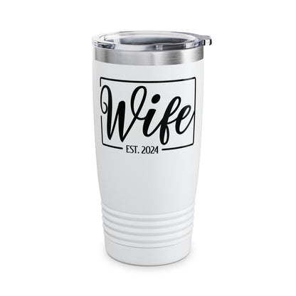 Wife Est 2024 Just Married Honeymoon Wedding Couples Tumbler For Women Tumbler