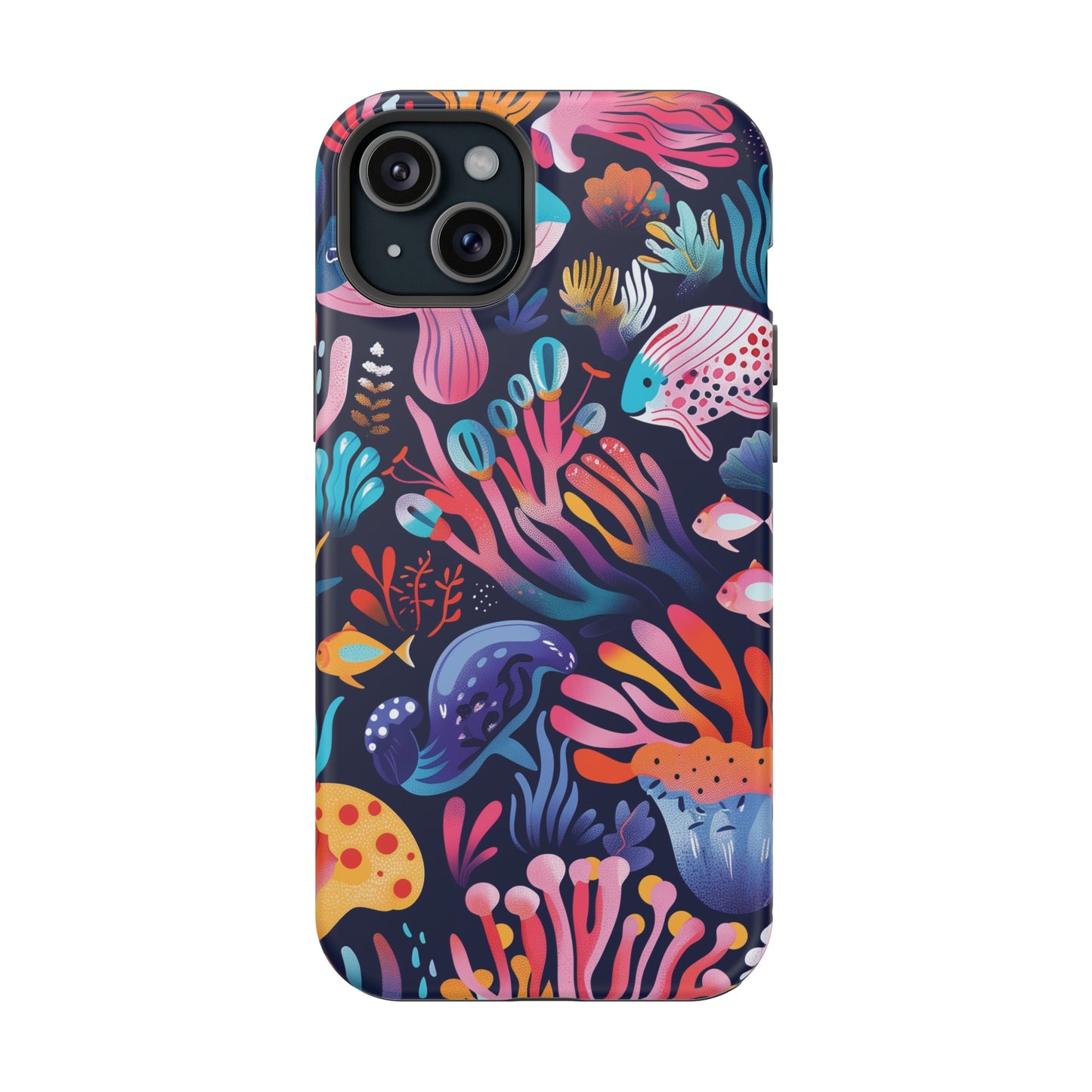 Underwater World Pattern iPhone 13 14 15 Pro Max Plus Case Compatible with MagSafe Tough Cases Protection, Magnetic Phone Case for iPhone  Classic Series