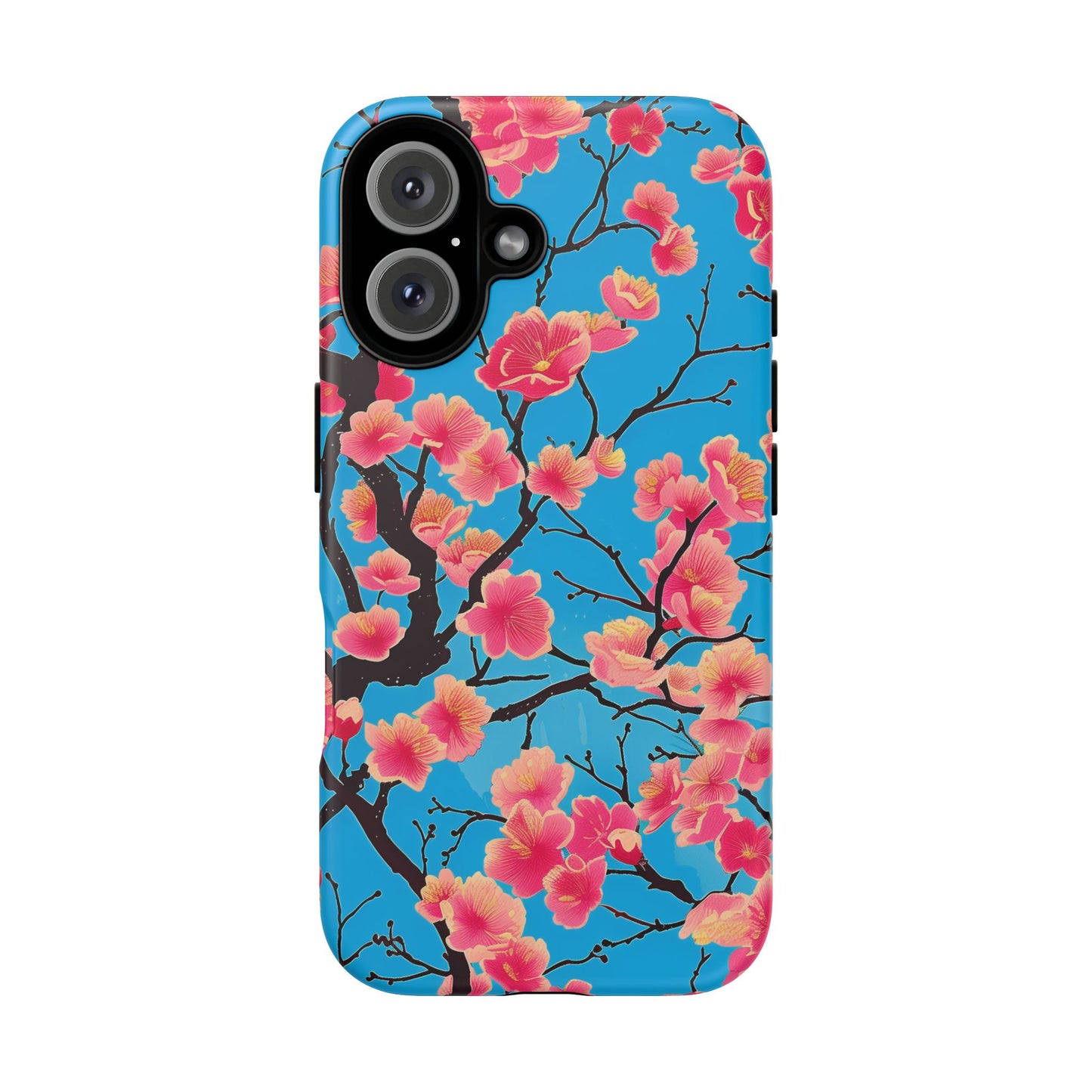 Sakura Blossoms Vibrant Pattern iPhone 16 Pro Max Plus Case Wireless Charging Compatible Tough Cases Protection, Magnetic Phone Case for iPhone Classic Series