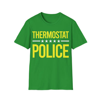 Mens Thermostat Police For A Police Fathers Day Dad Papa T-Shirt