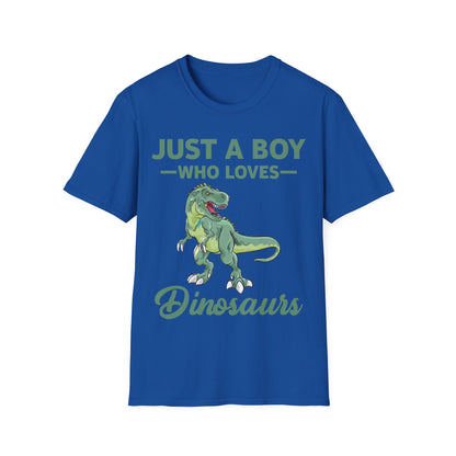 Just a Boy Who Loves Dinosaurs T-rex Schoolboys Paleontologist T-Shirt