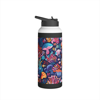 Underwater World Pattern Stainless Steel Water Bottle with Twist-on Lid and Double-Wall Vacuum Insulation