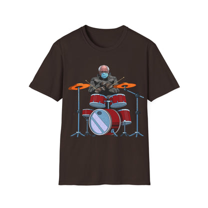 Bernie Sanders Drummer Inauguration Mittens Meme Sitting Drums T-Shirt