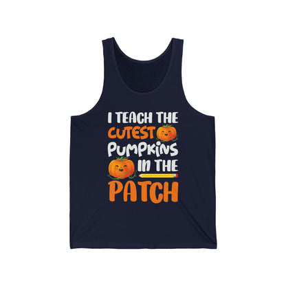 Funny I Teach The Cutest Pumpkins In The Patch Teacher Halloween Pumpkin Tank top For Men Women