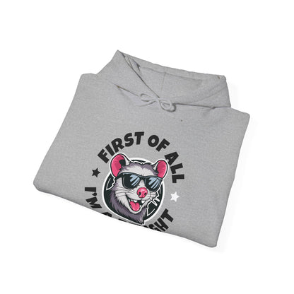 Funny First Of All I'm A Delight Sarcastic Angry Opossum Possum Hoodie For Men Women Hoodie