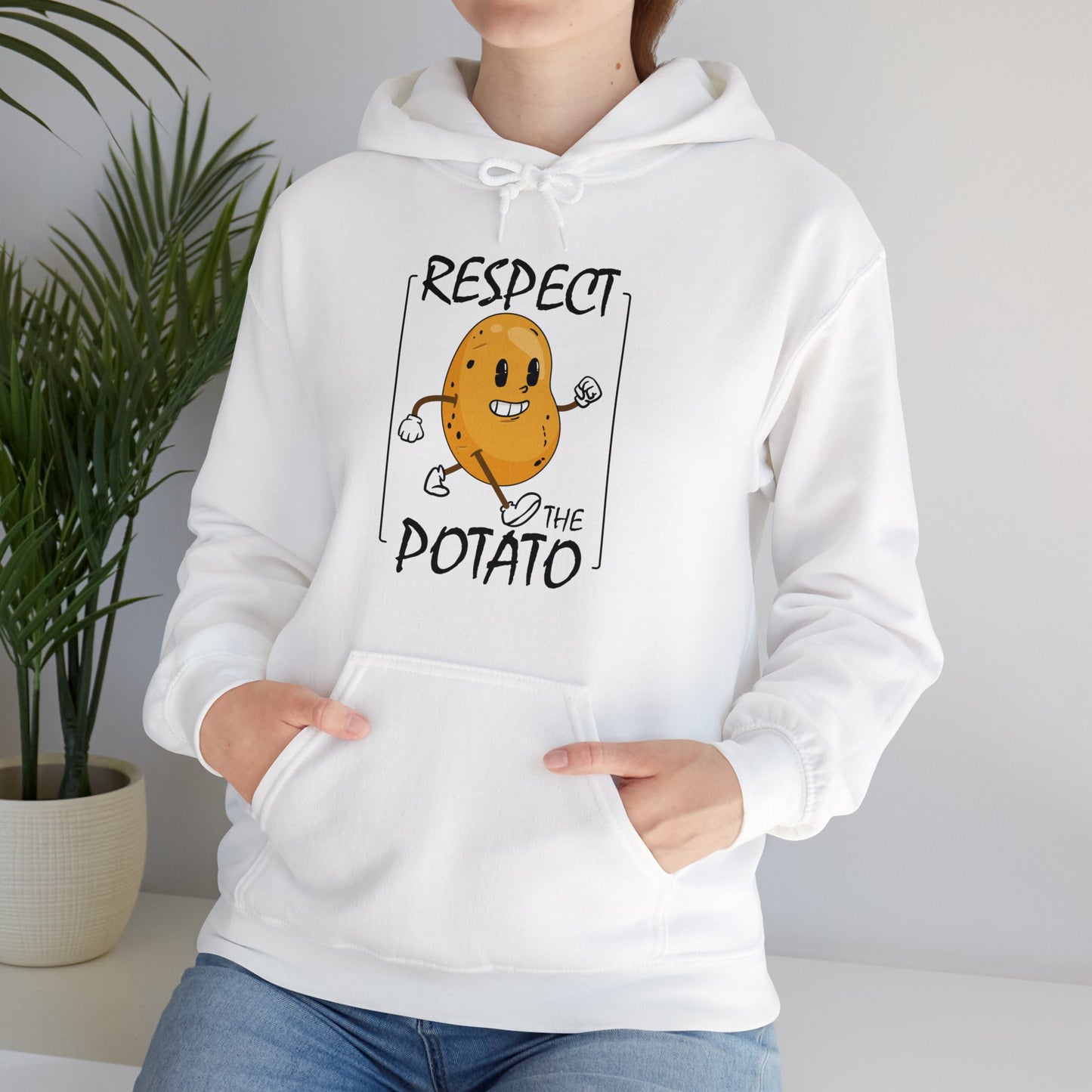 Funny Respect The Potato Gift Men Cute Root Vegetable Lovers Vegan Hoodie For Men Women Hoodie