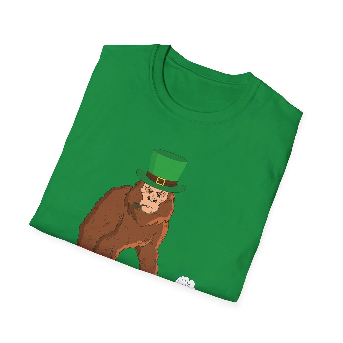 Funny Leprechaun Bigfoot St Patricks Day Sasquatch Irish Flag T-Shirt For Men Women T-Shirt