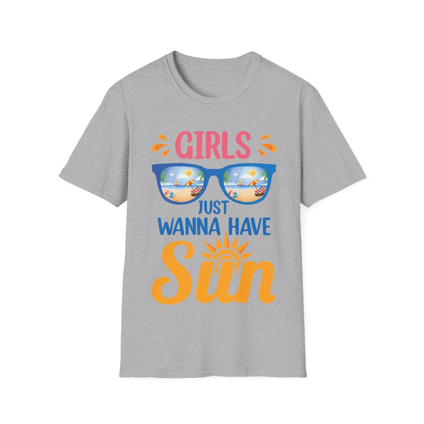 Funny Summer Girls Just Wanna Have Sun Beach Vacation T-Shirt For Women