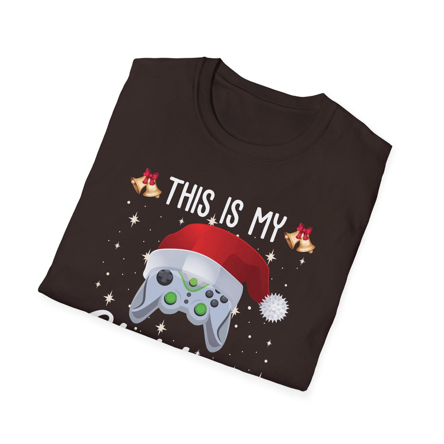 Funny This Is My Christmas Pajama Santa Hat Gamer Video Game Gaming T-Shirt