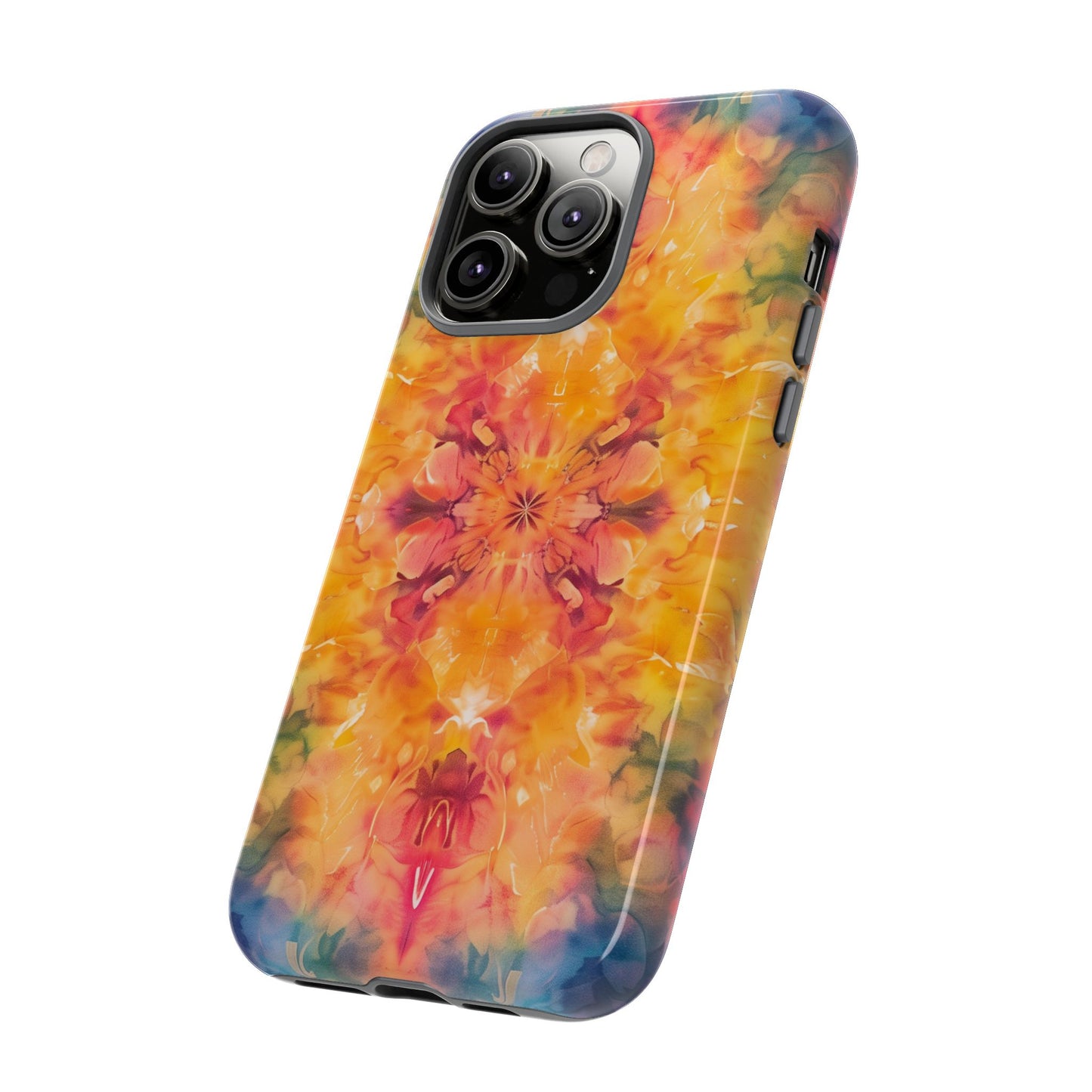 Tie-Dye Dream Pattern iPhone 13 14 15 16 Pro Max Plus Case Wireless Charging Compatible Tough Cases Protection, Magnetic Phone Case for iPhone Classic Series