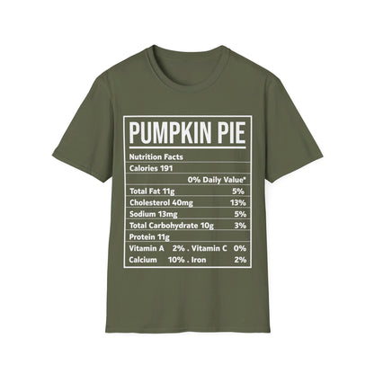 Pumpkin Pie Nutrition Facts Funny Family Matching Christmas Costume T-Shirt For Men Women