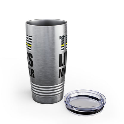 Tow Lives Matter Thin Yellow Line Tow Truck Driver Birthday Gift Tumbler Men