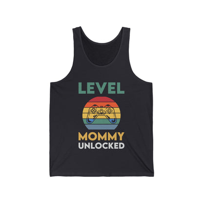 Funny Level Mommy Unlocked Soon Mom to Be Mothers Day Gamer Gaming Tank Tops