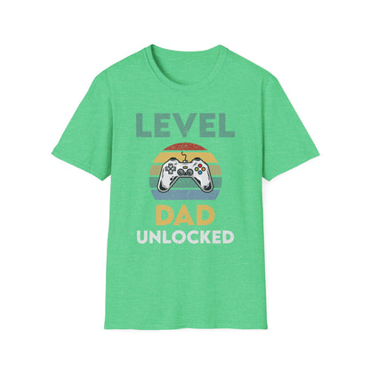 Funny Level Dad Unlocked Soon Dad To Be Fathers Day Gamer Gaming T-Shirt For Men