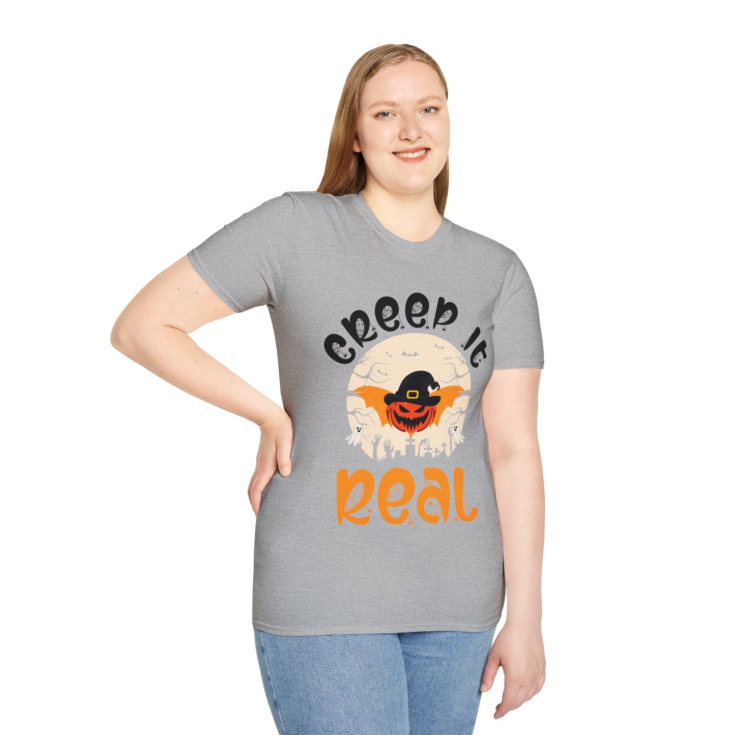 Funny Halloween Creep it Real Vintage Ghost Halloween  T-Shirt Men Women