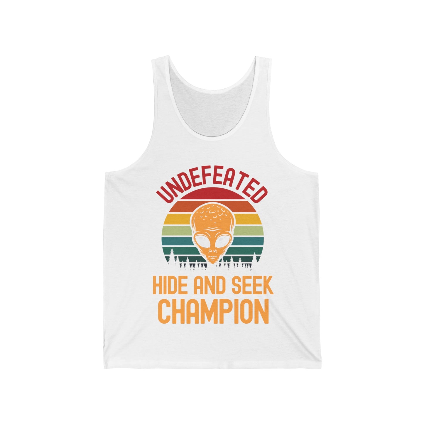 Alien Area 51 Hide and Seek Champion Fun Run Funny Tank Tops