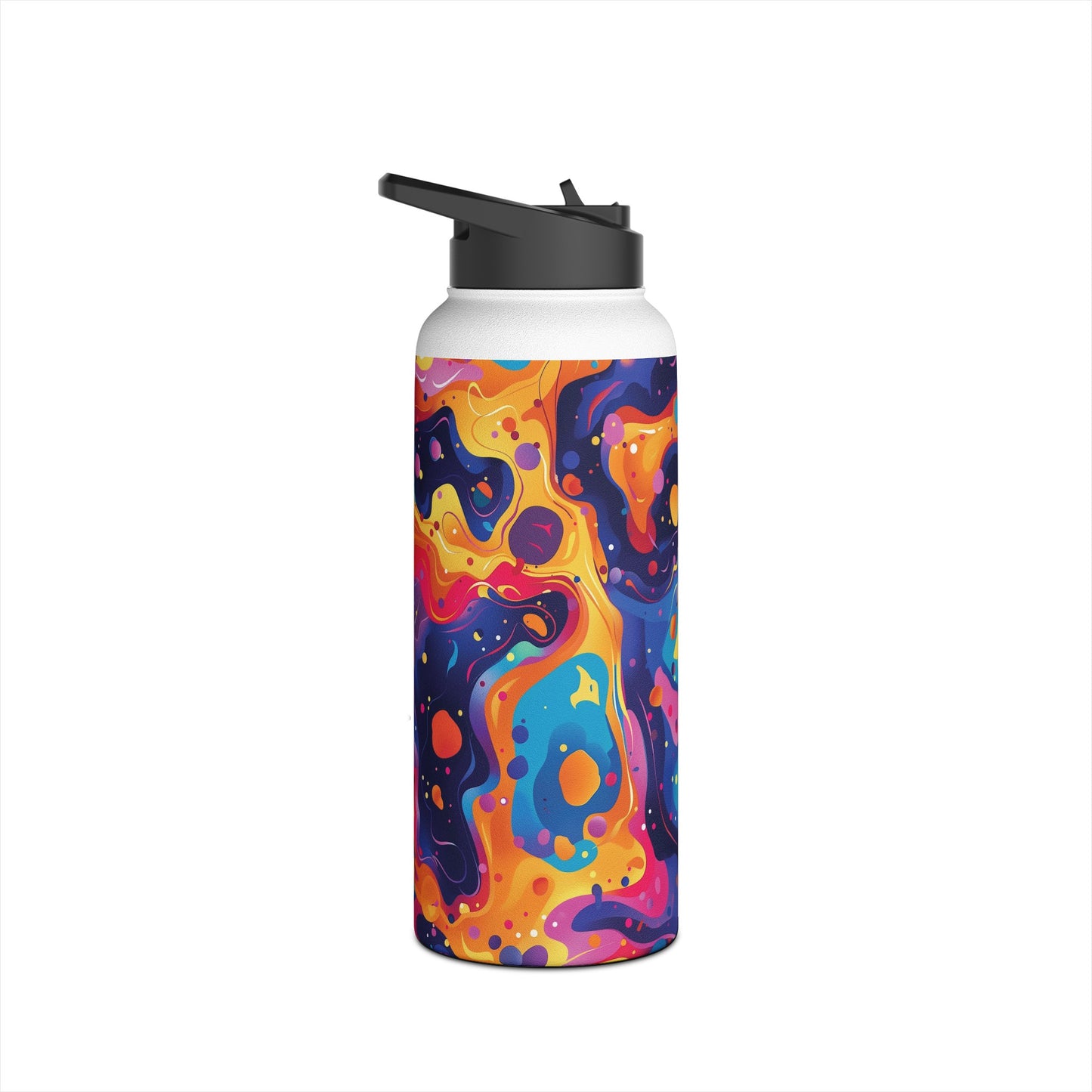 Galactic Explosion Pattern Stainless Steel Water Bottle with Twist-on Lid and Double-Wall Vacuum Insulation