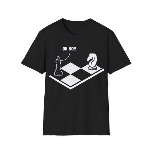 Funny Oh No Knight To Pawn Chess Player Gift Idea Board Game T-Shirt For Men Women T-Shirt