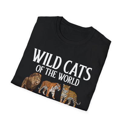 Wild Cats Animals of The World Educational Wild Animal Lover T-Shirt