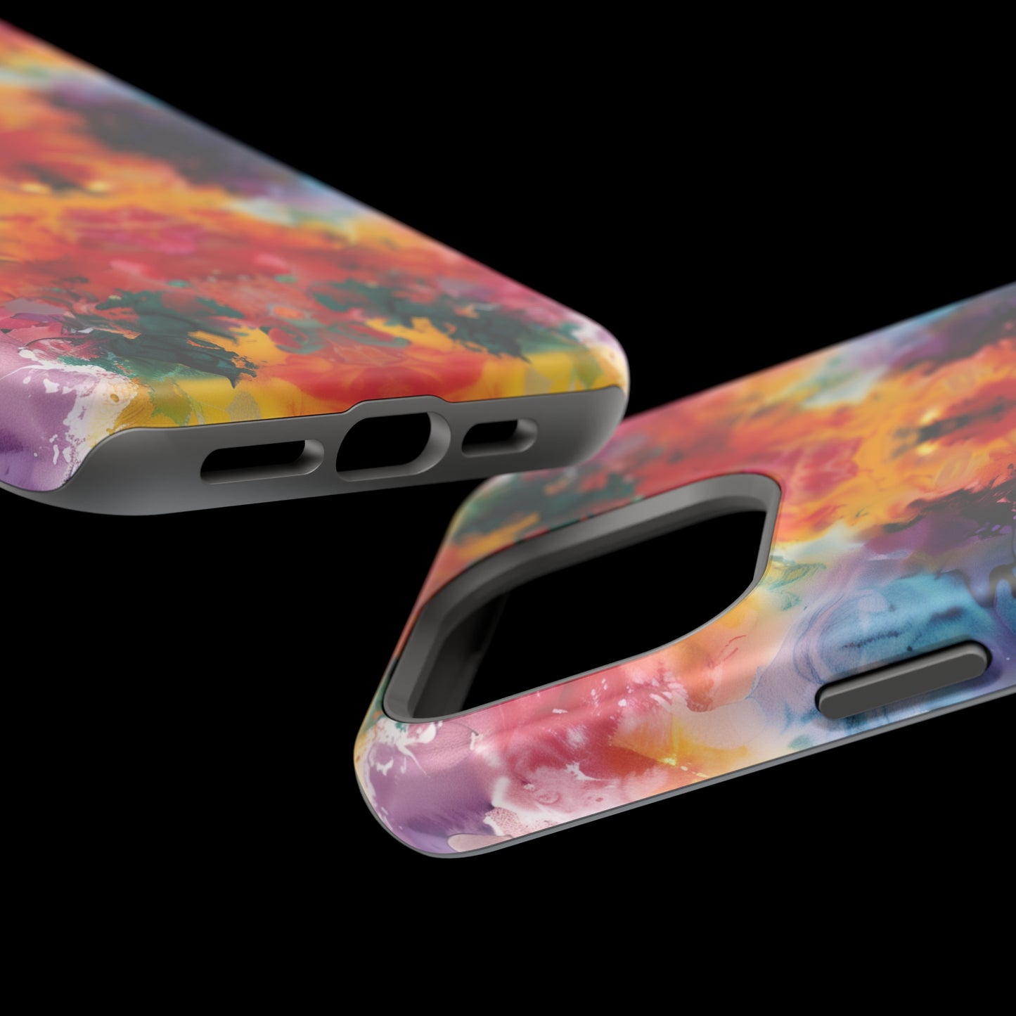 Tie-Dye Dream Vibrant Pattern iPhone 13 14 15 Pro Max Plus Case Compatible with MagSafe Tough Cases Protection, Magnetic Phone Case for iPhone  Classic Series