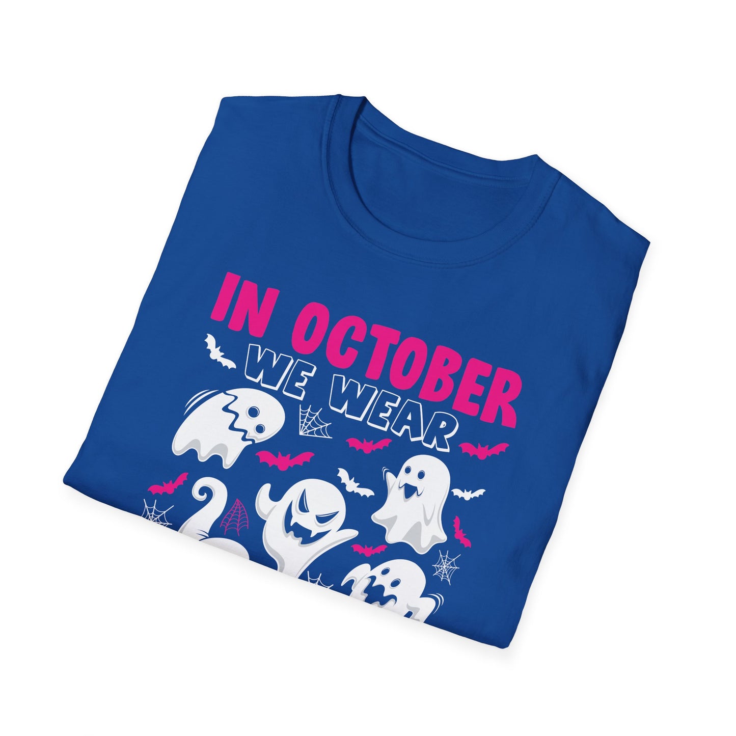 Groovy Wear Pink Breast Cancer Warrior Cute Ghost Halloween T-Shirt