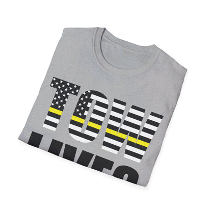 Tow Lives Matter Thin Yellow Line Tow Truck Driver Birthday Gift T-shirt Men