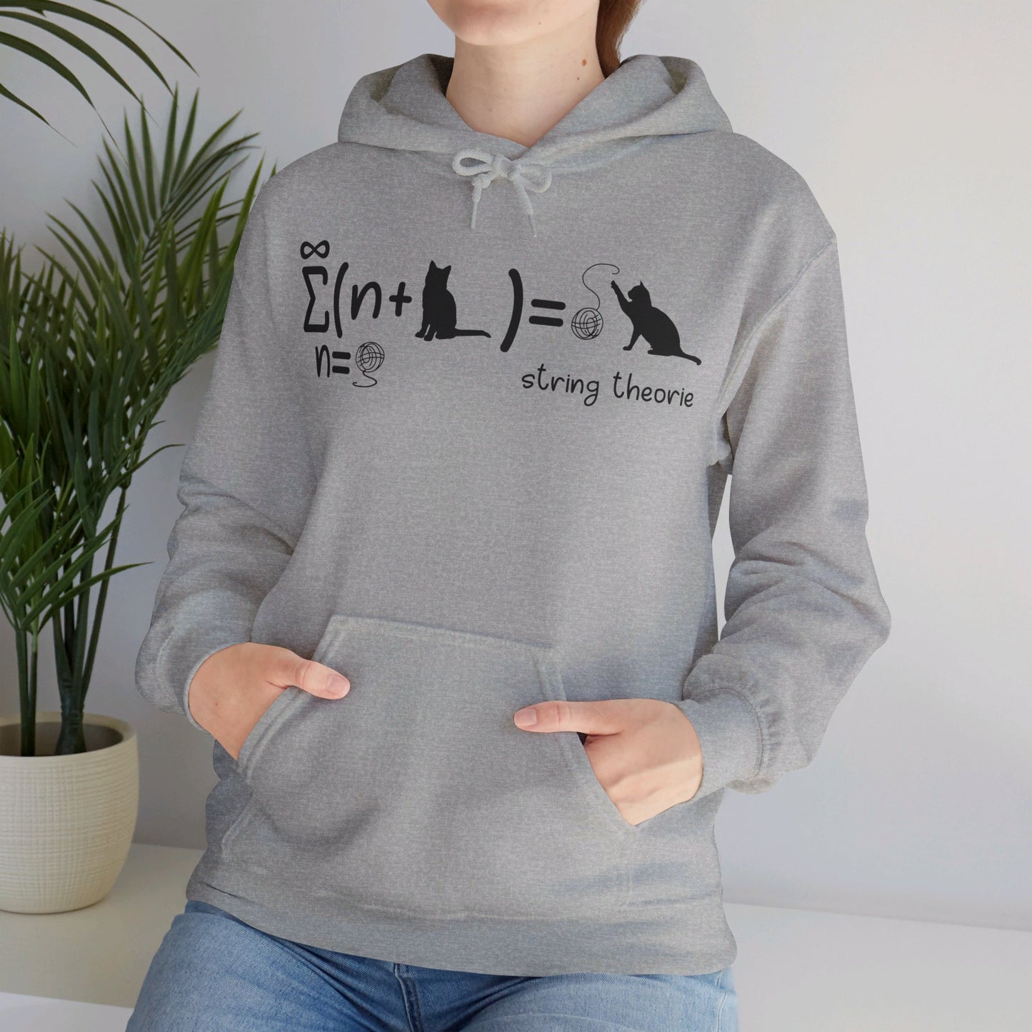 Funny String Theory Science Nerd Physics Schrodinger's Cat Hoodie For Men Women Hoodie