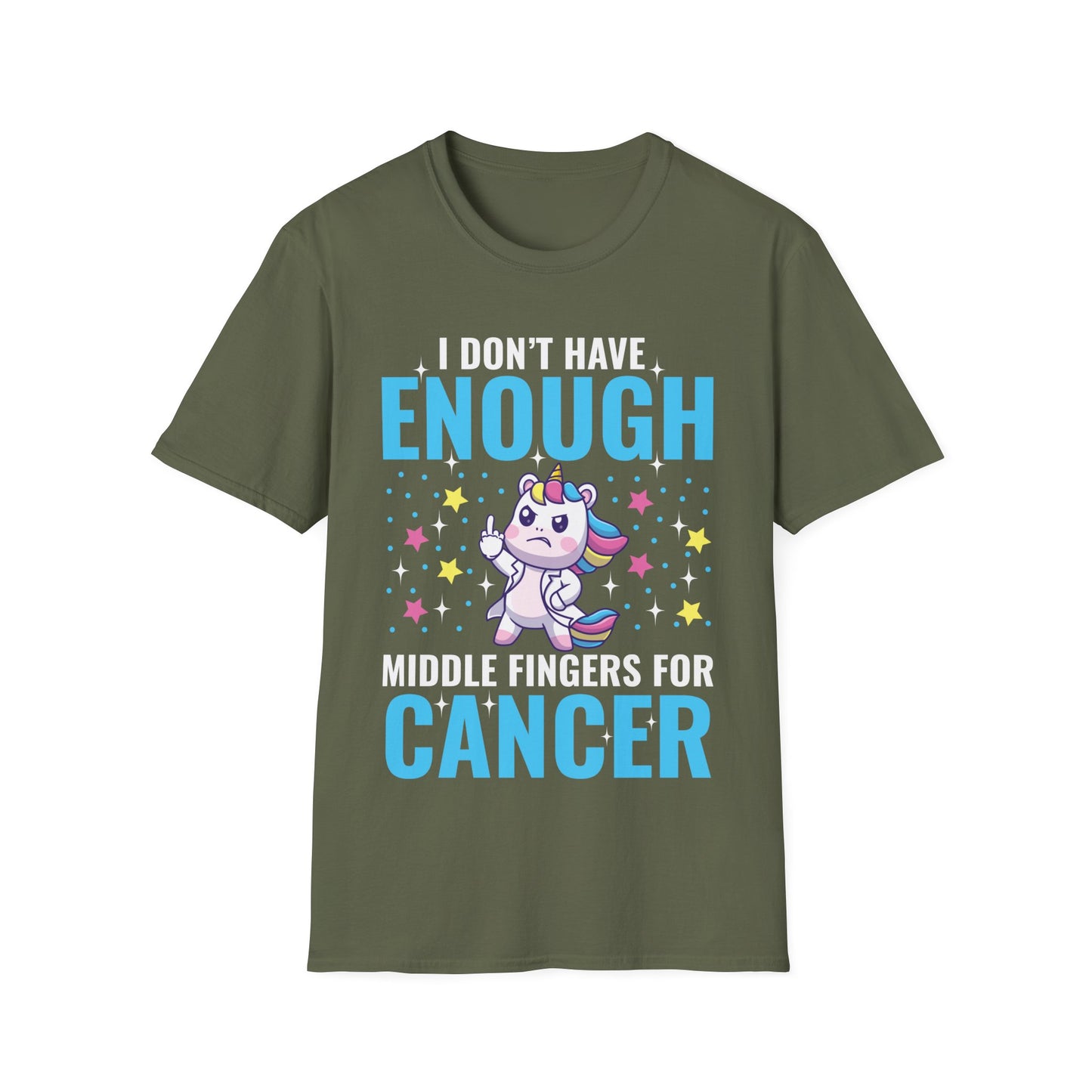 Funny I Don't Have Enough Middle Fingers For Cancer Unicorn T-Shirt For Men Women T-Shirt