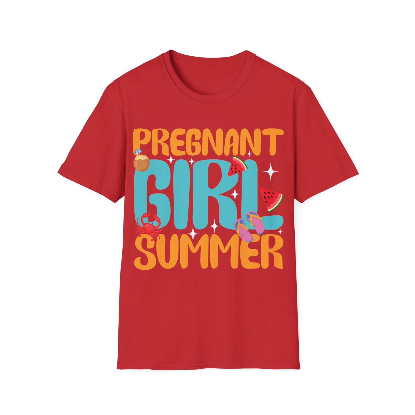 Groovy Pregnancy Reveal Pregnant Girl Summer T-Shirt For Baby Shower T-Shirt