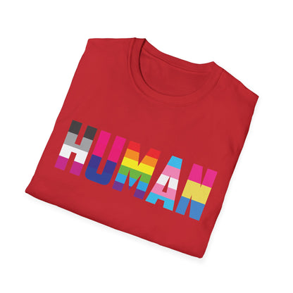 Funny Human LGBT Gay Pride Rainbow Flag ChristianBlack ManT-Shirt for Men Women