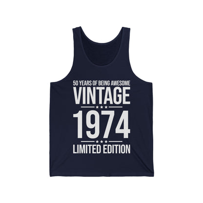 50 Year Old Gifts Vintage 1974 50 Years Awesome 50th Birthday Tank Tops