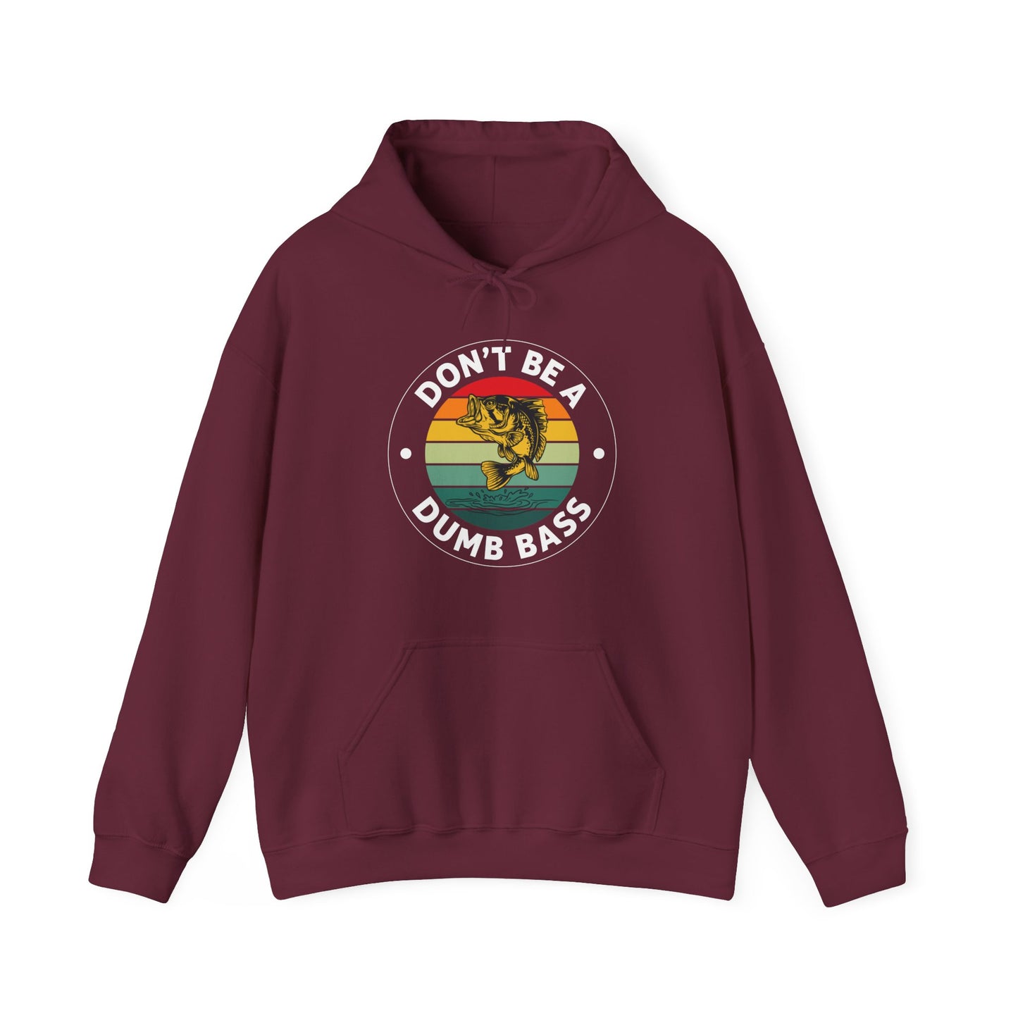 Funny Bass Fishing Don't Be A Dumb Bass Retro Mens Fishing Hoodie